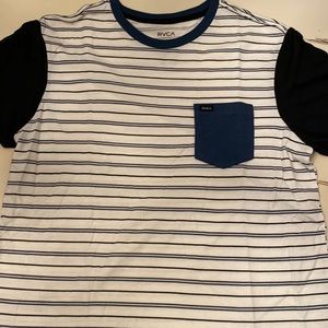 RVCA Regular Fit Mens Stripe Tee  Medium
